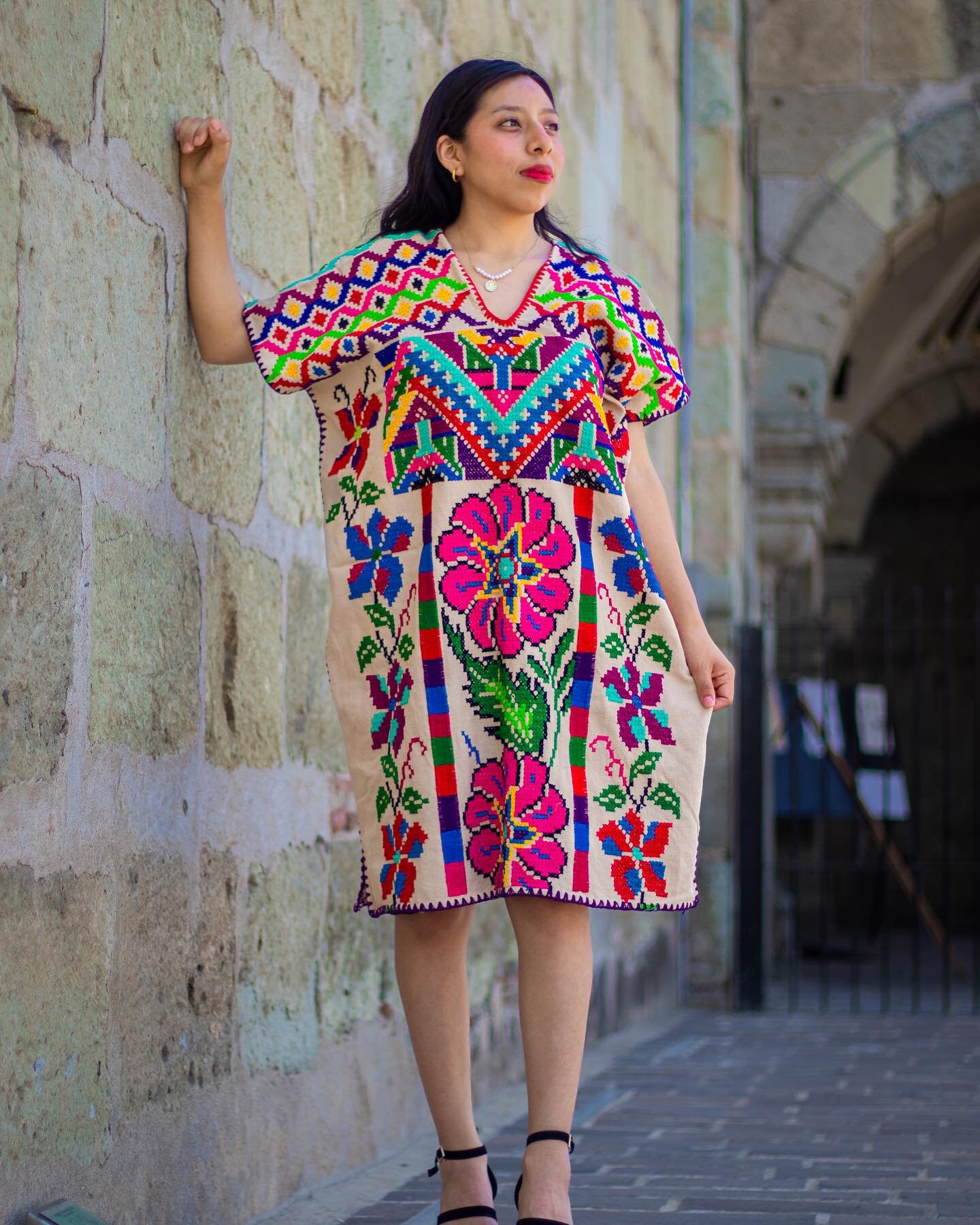 Mexican dress, Usila  Huipil, hippie dress, boho long dress, kaftan beach, boho, bohemian dress, Short kaftan, robe,tunic