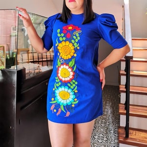 Embroidered Mexican dress, off the shoulder dress, mexican dress, Mexican party, Mexican dress, artisan dress, May 5