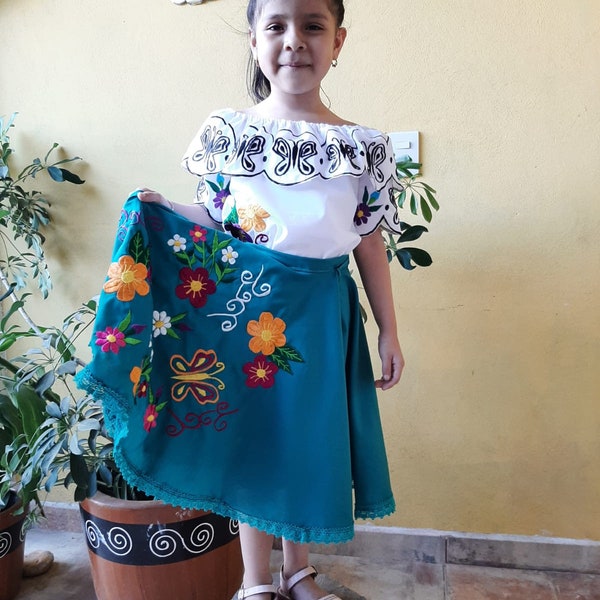 DIsney inspired Encanto Mirabel outfit embroidered|| Mirabel madrigal outfit||Encanto theme party|| Encanto party|| Birthday girls outfit||