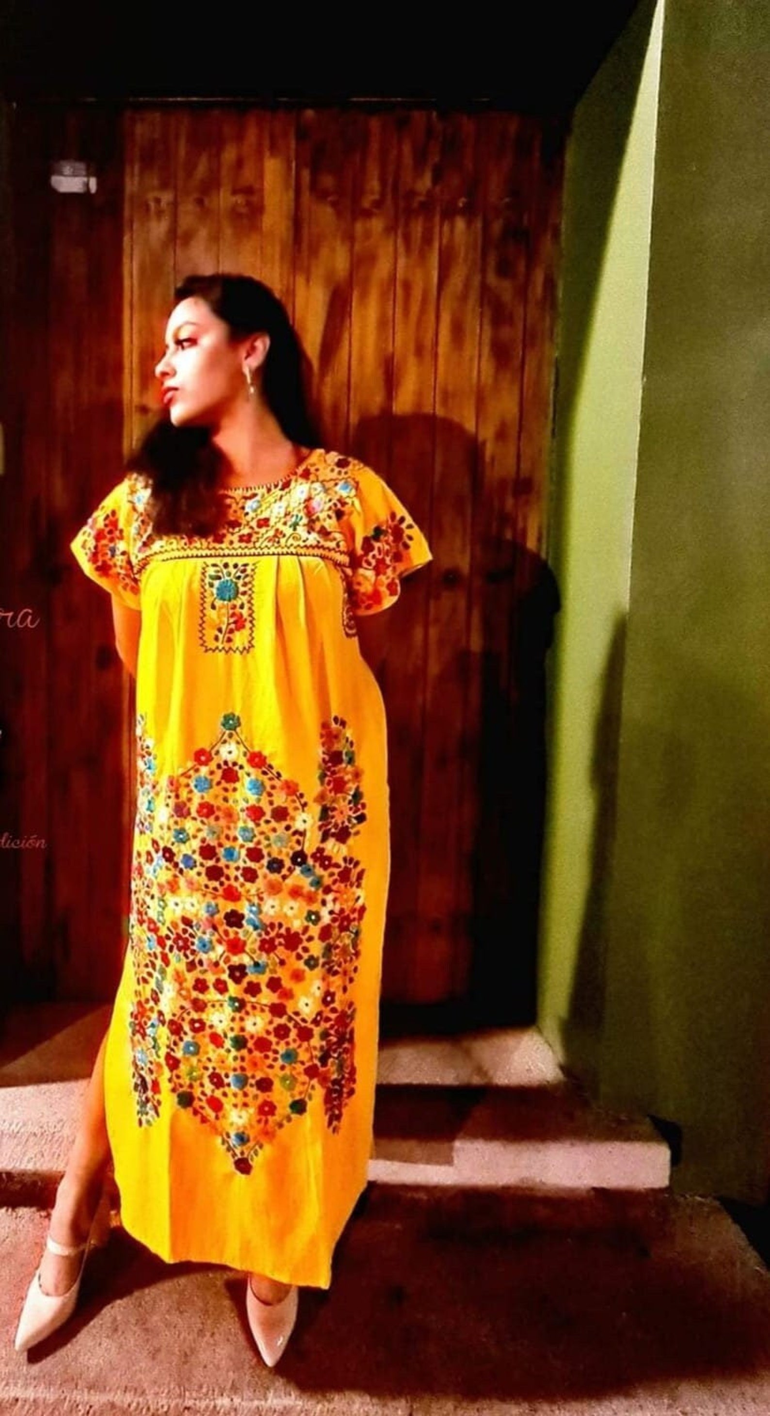 elegant loose dresses Chilac Embroidered Mexican Long Dress main image 0