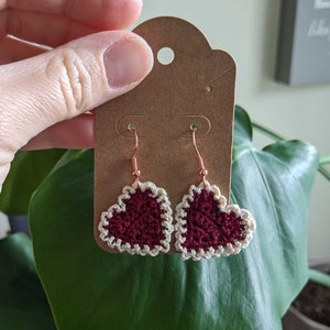 For the Love Crochet Earrings Pattern, crochet heart earring pattern, crochet heart PDF, crochet PDF earring pattern, crochet photo tutorial image 7