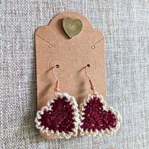 For the Love Crochet Earrings Pattern, crochet heart earring pattern, crochet heart PDF, crochet PDF earring pattern, crochet photo tutorial image 5