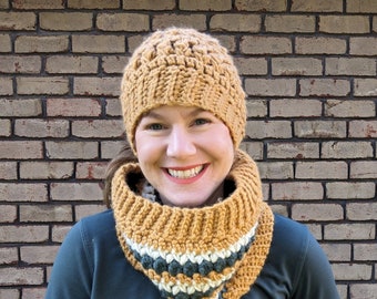 The Blustery Cowl Crochet Pattern PDF textured colorwork crochet cowl pattern PDF