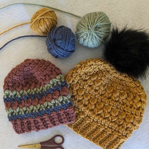 Blustery Beanie Crochet Pattern textured stitches crochet toque pattern, bulky yarn crochet hat pattern image 7