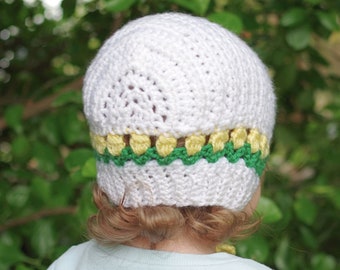 First Tulips Bonnet Crochet Pattern for infant, baby, toddler, child Crochet Bonnet Pattern PDF crochet pattern  tulip bonnet tutorial