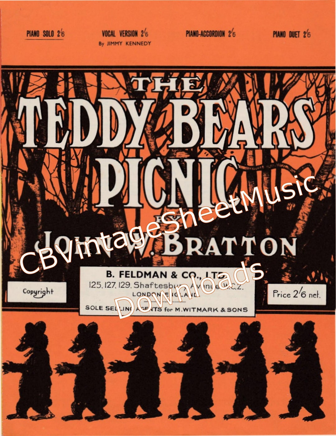 The Teddy Bears Picnic, Sheet Music to Download, Children's Tunes