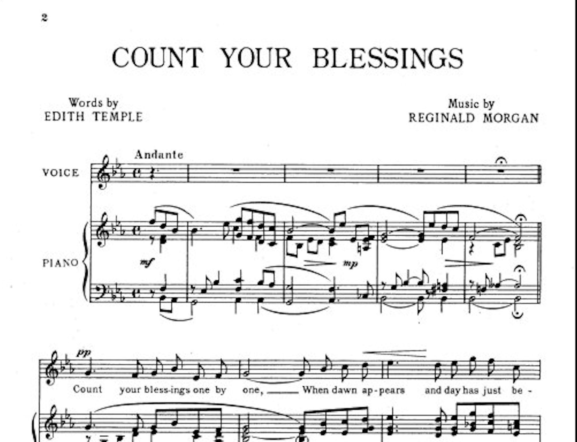 Count Your Blessings Vintage Sheet Music Download for Voice &amp; Piano ...