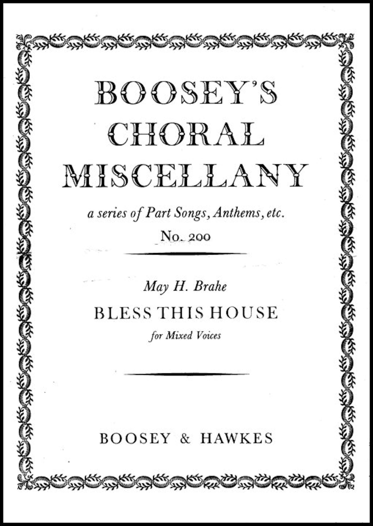 Bless This House Sheet Music Download, Piano and Lyrics, Mixed Voices