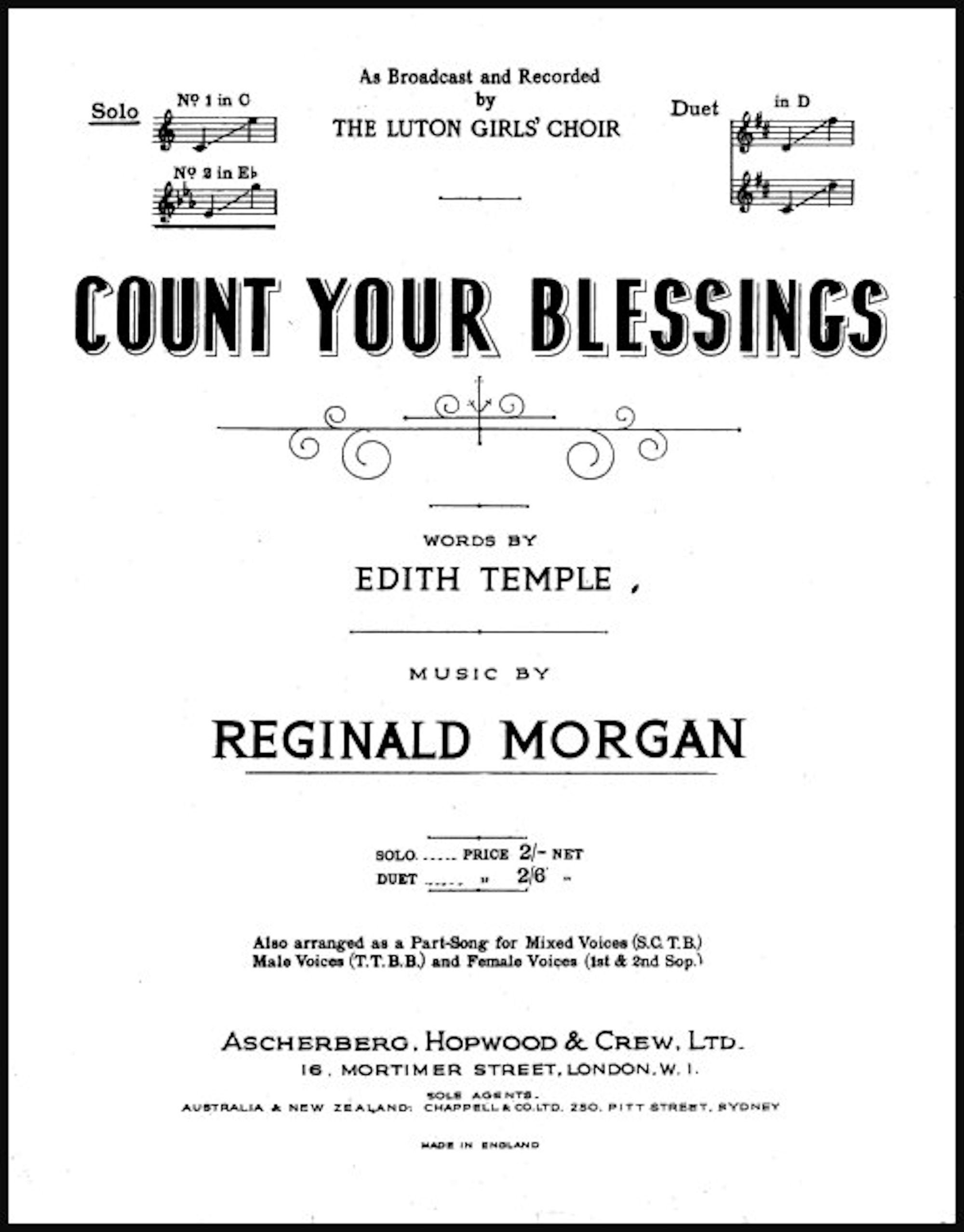 Count Your Blessings Vintage Sheet Music Digital Download Etsy