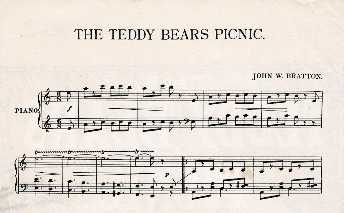 What Movie Is The Teddy Bear Picnic Song In The Teddy Bears Picnic, Sheet Music to Download, Children's Tunes