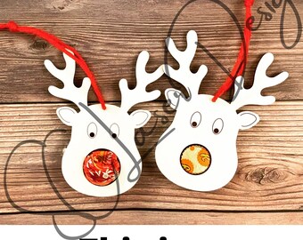 Reindeer Chocolate Holder Ornament DIGITAL file, Christmas Ornament SVG, Candy Truffle Reindeer Ornament, Glowforge SVG File