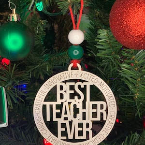 Best Teacher Ever SVG, Teacher gift svg, Best Teacher Ever Digital File, Teacher Ornament svg, Teacher Appreciation file, Glowforge Cut File