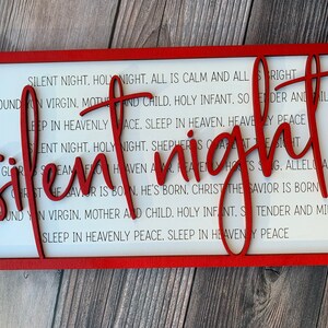 Silent Night SVG File Layered Laser Wood Sign Christmas Laser Ready File, Christmas Carol SVG, Holiday Home Decor, Layered File