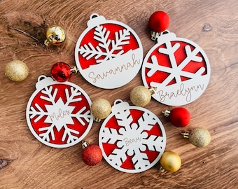 Layered Snowflake Ornament SVG, Personalized Snowflake Ornament File, Laser File SVG, Christmas Laser File, SVG Snowflake Ornament