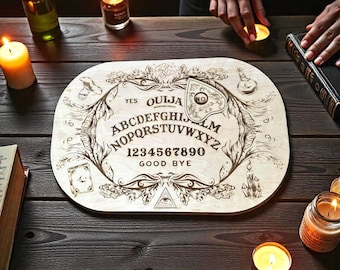 Engraved Wooden Planchette - Mystical Ouija Board Accessory