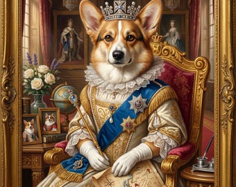 Custom Pet Portrait — Renaissance Oil Painting Style | Born Noble | Dog Cat Art Print