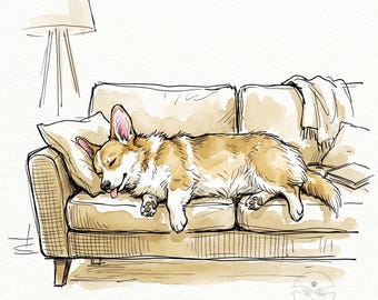 Custom Pet Portrait Sketch, Watercolor Pet Portrait from Photo, Dog Cat Portrait Art, Personalised Pet Gift, Digital Download