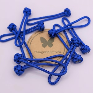 Blue paracord Zipper Pull, Zipper Replacement Charm, Tote Bag Zipper Tags, Gym Bag Zipper Tugs, Zipper Puller, Zip Pull Tab