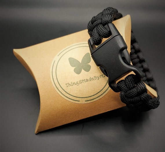Stylish Tactical Survival Black Paracord Bracelet Perfect for Outdoor  Adventurers and Military Professionals 