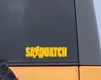 Sasquatch Bigfoot Walking Silhouette Vinyl Decal, Funny Outdoor Bumper Sticker, Waterproof Bronco Window Decal, Laptop Sticker