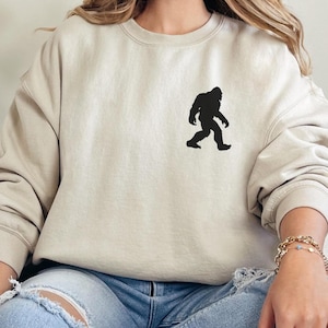Bigfoot Sasquatch Sweatshirt | Minimalist Cryptid Crewneck | Cozy Outdoor Lover Gift | Funny Hiking Sweatshirt | Unisex Pullover