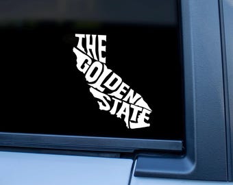 California The Golden State Vinyl Decal, State Shape Car Sticker, Laptop Window Bumper Sticker, CA Pride Truck SUV Die Cut Vinyl Decal