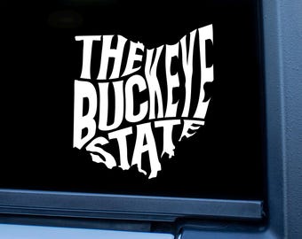 Ohio Buckeye State Vinyl Decal, Ohio Shape Car Sticker, Midwest Pride Bumper Sticker, Ohio Native Window Decal, Ohioan Laptop Sticker
