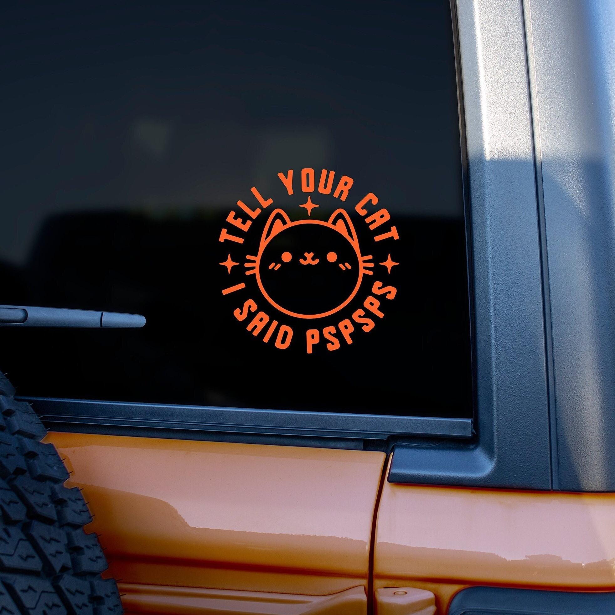Tell Your Cat I Said Pspsps Decal - Funny Cat Lover Car Sticker | Vinyl Window Decal for Car, Laptop, Water Bottle. Cute Gift for Cat Ladies
