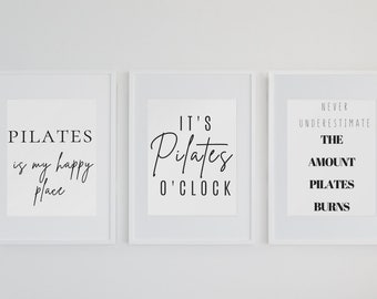 BUNDLE PILATES Posters x3, Pilates gift, Pilates wall decor, Home gym wall art, Home Gym Decor, pilates Lover, Instant Download,
