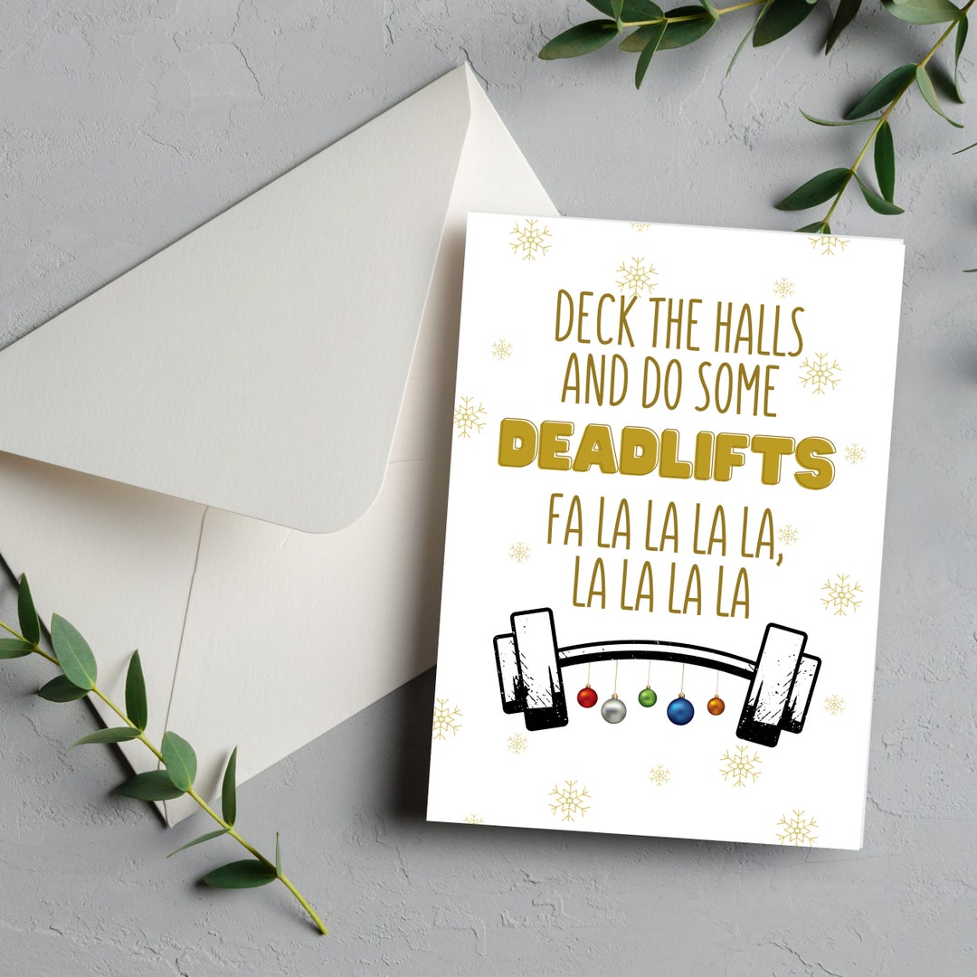 Pack of 10 Deadlift Gym Christmas Cards Gym Christmas Gift Etsy