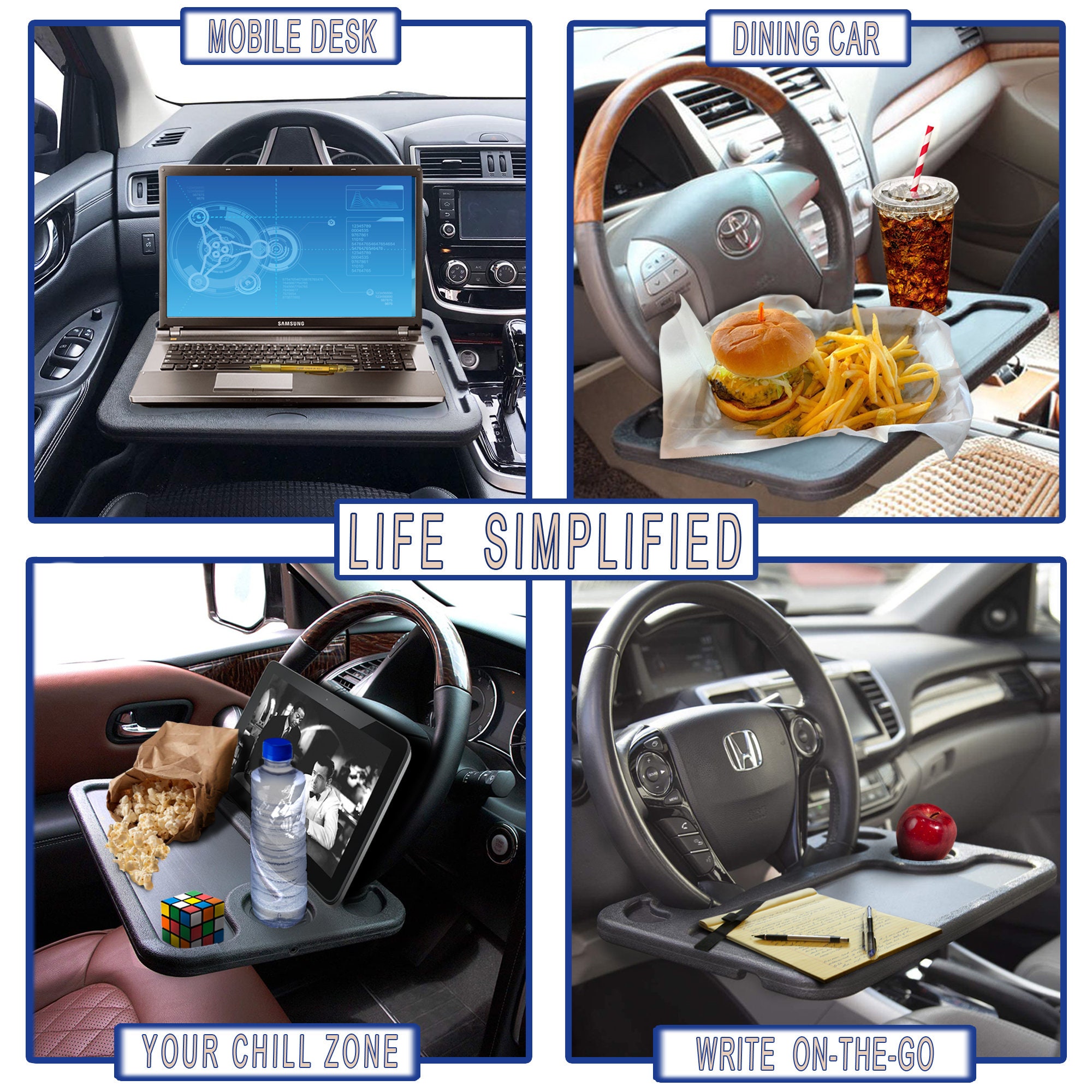 Auto Multifunktionstisch Lenkrad Tisch Laptop Schreibtisch Fr Lenkrad  Beifahrersitz Schwarz Car Steering Wheel Desk