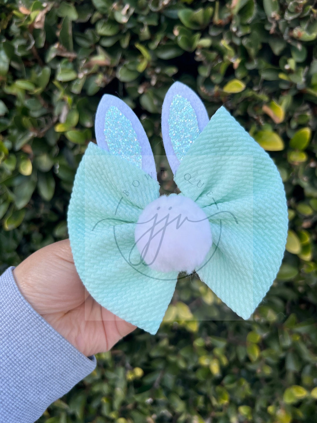 Mint Easter Bunny Bow, Pastel Bows, Easter Bow, Easter Bunny Bow, Mint ...