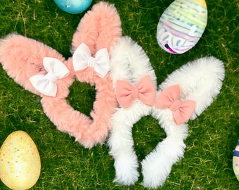 Easter Bunny Head Wrap, Bunny Headband, Easter headband, Easter Bunny Bow, Blush Easter Bunny Headband, Bunny, Easter Headband,