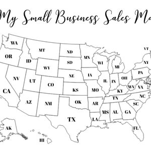 Printable Sales Map Small Business USA Map Digital - Etsy