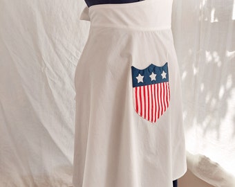 Vintage 1940s Style Apron, Reproduction WWII Victory Apron, Retro