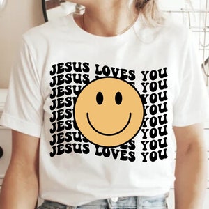 jesús te ama svg, amor como jesús svg, cristiano svg, jesús sonrisa cara svg, elegido svg, religioso svg, pascua svg, fe svg, biblia svg