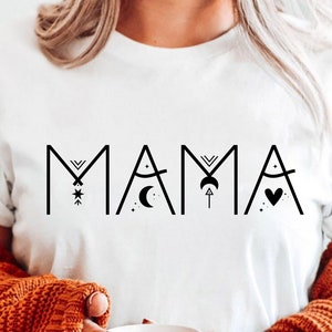 mama svg, mother&#39;s day svg, celestial svg, boho mama svg, mom mode svg, mystical moon svg, boho svg, mom shirt svg, gift for mom svg, hippie