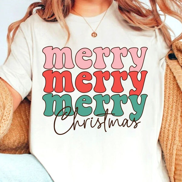 merry merry merry christmas svg, retro christmas svg, christmas vibes svg, christmas svg, christmas sublimation, groovy svg, xmas svg, png