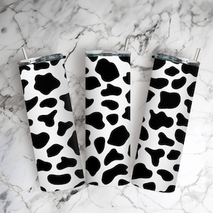 cow print tumbler wrap 20oz, seamless cow pattern skinny tumbler, cowhide tumbler sublimation, farmhouse tumbler wrap, animal print tumbler