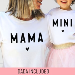 mama and mini svg, mommy and me svg, matching shirt svg, mommy daughter svg, boho mama svg, dada svg, mom shirt svg, mother&#39;s day svg, png