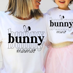 mama and mini svg, mama bunny svg, mini bunny svg, easter bunny svg, easter shirt svg, easter day svg, mommy and me svg, matching easter svg