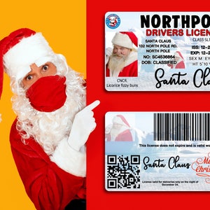 Santa Lizenz, Santa Lizenz, Santa Lizenz verloren, Santa Führerschein, Santa Lizenz png, Weihnachtsgeschenk, sofortiger digitaler Download