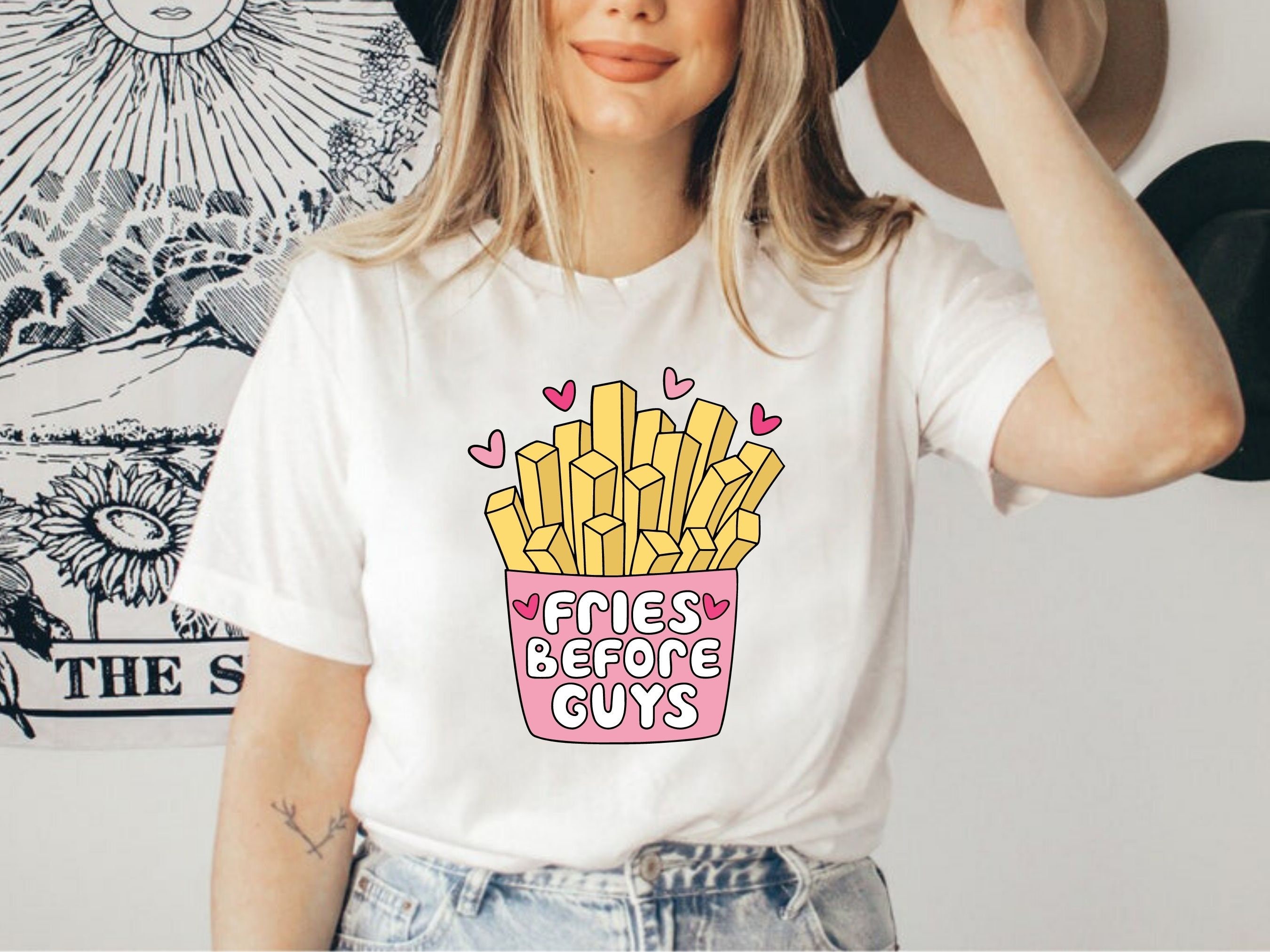 Fries Before Guys PNG instant download Retro Valentine's Day - Inspire  Uplift