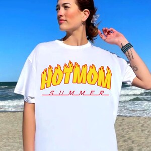 hot mom summer svg, trendy mom svg, flame letters svg, mom svg, summer beach svg, vacay vibes svg, beach vibes svg, summer vibes svg, retro image 7