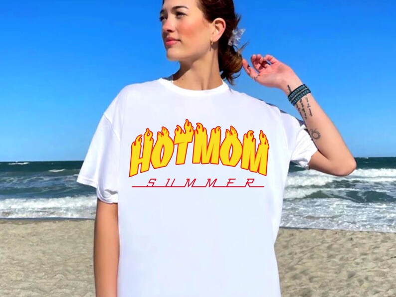 hot mom summer svg, trendy mom svg, flame letters svg, mom svg, summer beach svg, vacay vibes svg, beach vibes svg, summer vibes svg, retro image 7