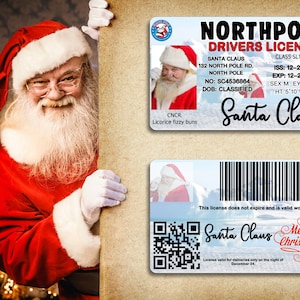 Santa license, santa licence, santa lost license, santa driver license, santa license png, santa license gift, instant digital download