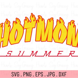 hot mom summer svg, trendy mom svg, flame letters svg, mom svg, summer beach svg, vacay vibes svg, beach vibes svg, summer vibes svg, retro image 2