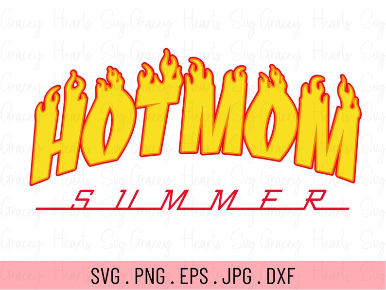 hot mom summer svg, trendy mom svg, flame letters svg, mom svg, summer beach svg, vacay vibes svg, beach vibes svg, summer vibes svg, retro image 2