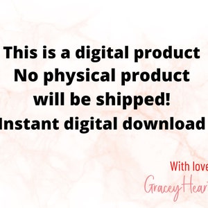 May include: Text on a pink and white marble background that reads: "This is a digital product. No physical product will be shipped! Instant digital download. With love, Gracey Hearts Svg"