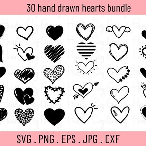 hand getekend hart svg, hart bundel svg, doodle hart svg, valentijn hart svg, open hart svg, luipaard hart svg, bruiloft hart svg, png